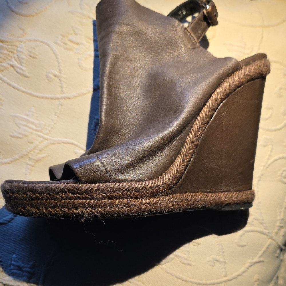 Balenciaga Dark Taupe Wedge Sandal Size 38
